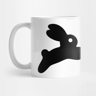 Jumping Black Bunny Mug